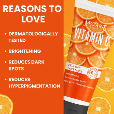 Jaquline USA Vitamin-C Peel Off Face Mask for Men & Women both | Fights Pollution & Dirt | Removes Impurities & Acne | Deeply Detoxifies Skin | Dermatologically Tested | 100ml
